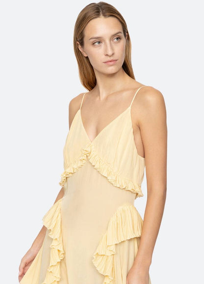 SE Delilah Chiffon Ruffle Midi Maxi Dress