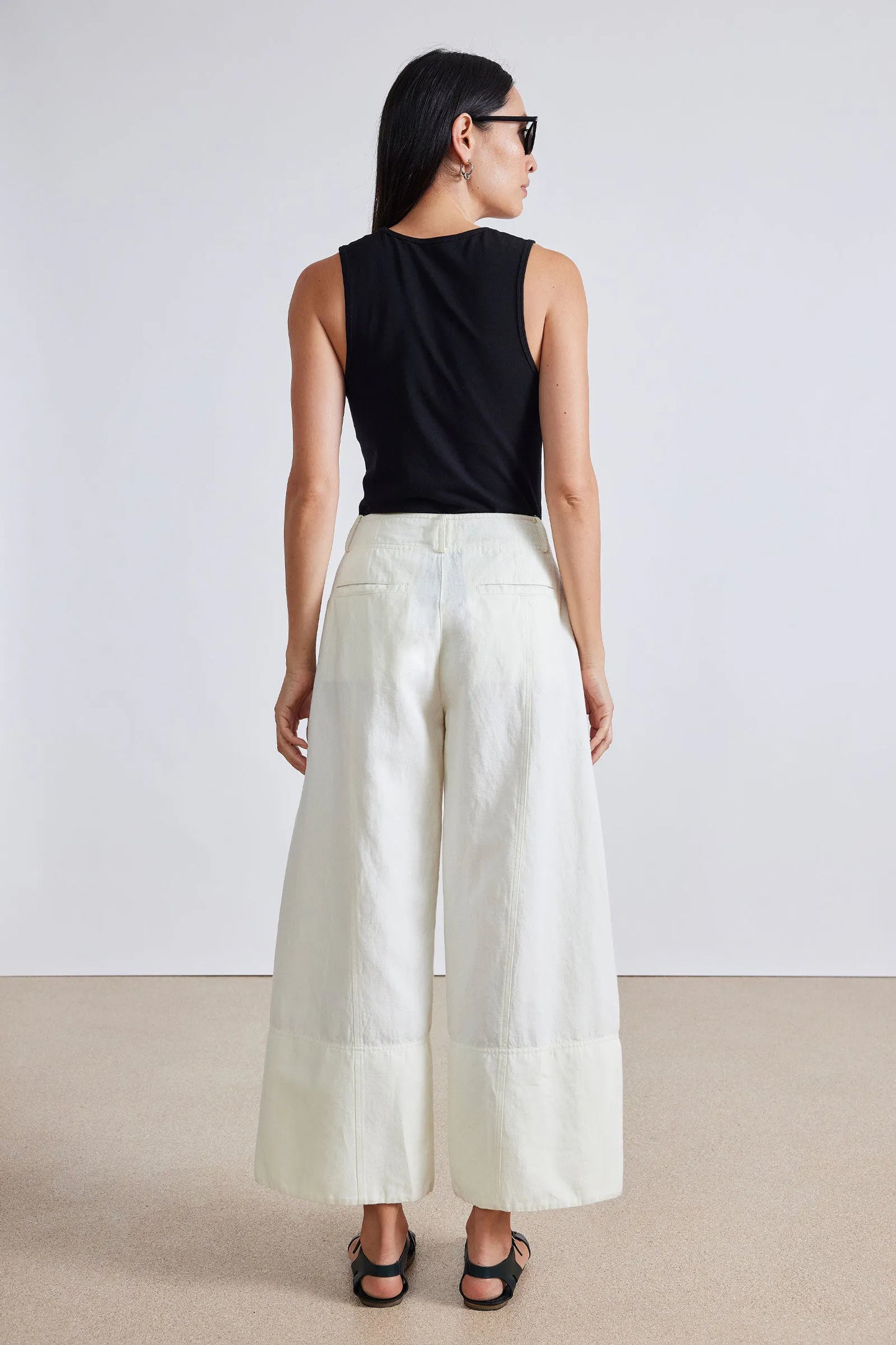 AA Malou Wide Leg Linen-Cotton Pants