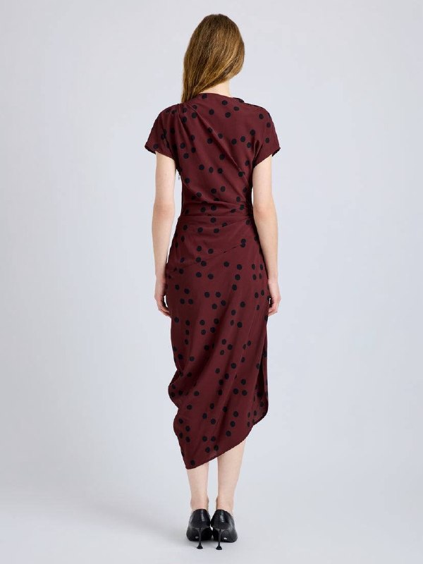 PS Ren Dress in Printed Dot Stretch Viscose