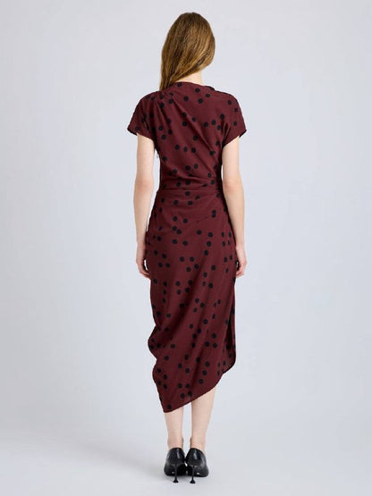 PS Ren Dress in Printed Dot Stretch Viscose