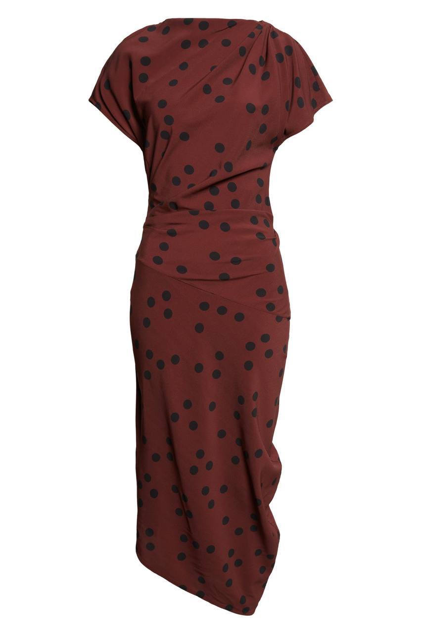 PS Ren Dress in Printed Dot Stretch Viscose