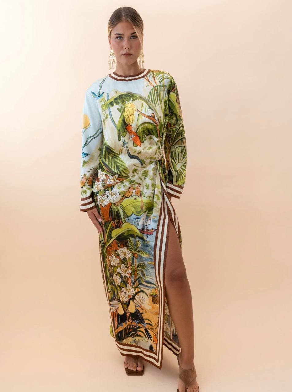 ALM Toucan Tango Silk Midi Dress