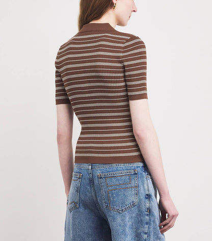 SD Striped Knit Polo Shirt