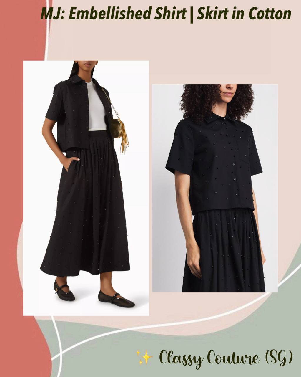MJ Embellished Shirt | Skirt in Cotton