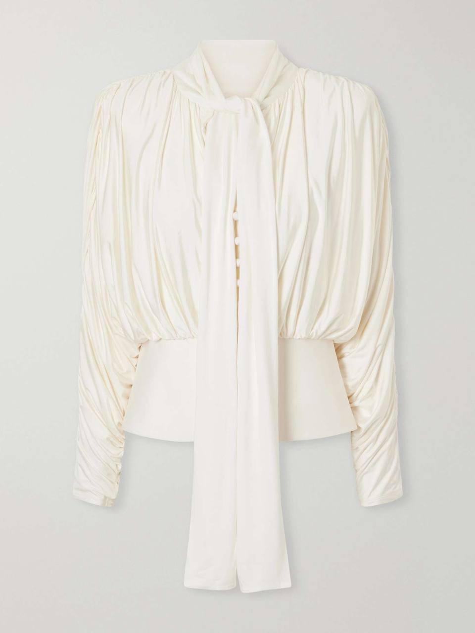 SP Tie-Detailed Stretch Jersey Blouse