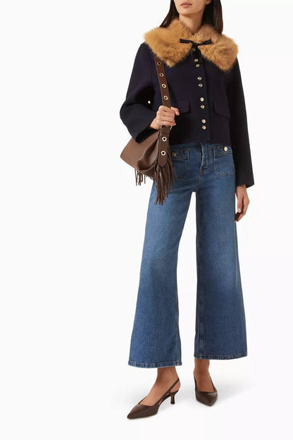 Short Double-Faced Wool Coat