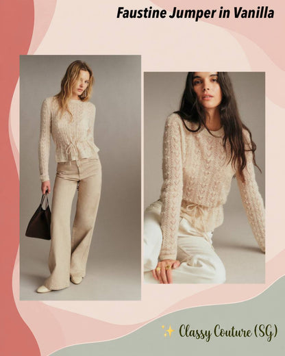 Faustine Sheer Alpaca-wool blend Drawstring Jumper Sweater Top