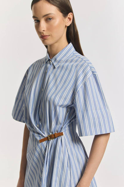 VW Peaches Mist Stripe Cotton Mini Dress Shirtdress