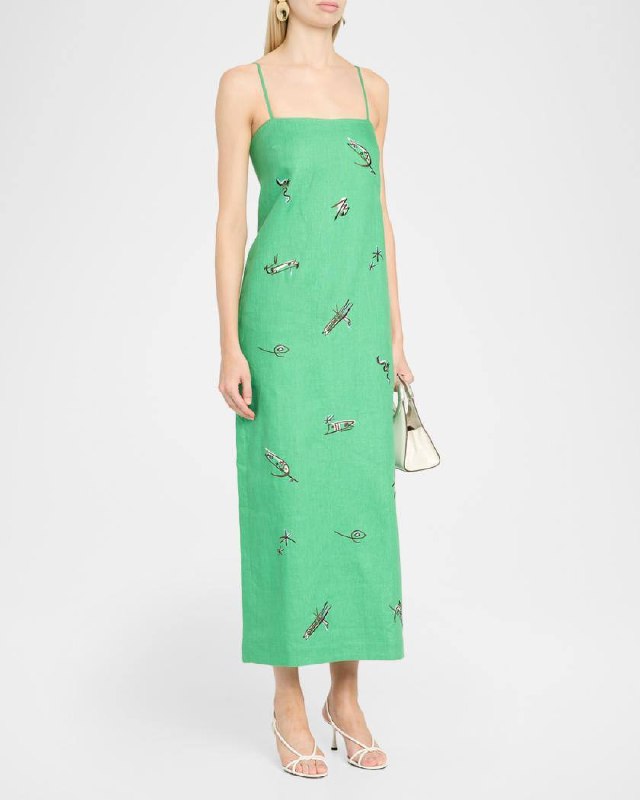 ALM Wanda Embroidered Midi Dress