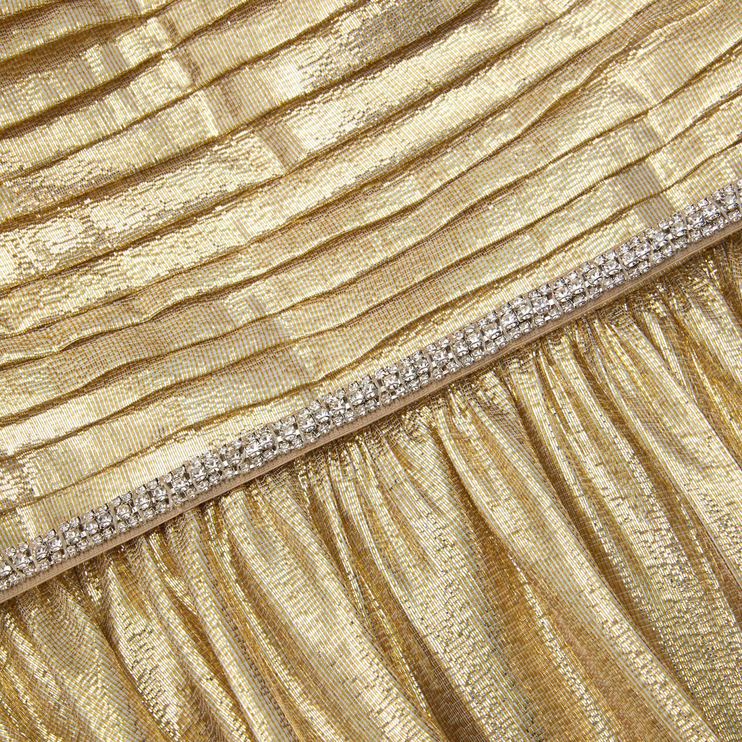 SP Gold Metallic Peplum Pleated Maxi Dress
