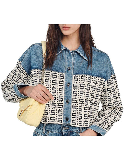 SD Cordoue Logo Jacquard Denim Cropped Jacket