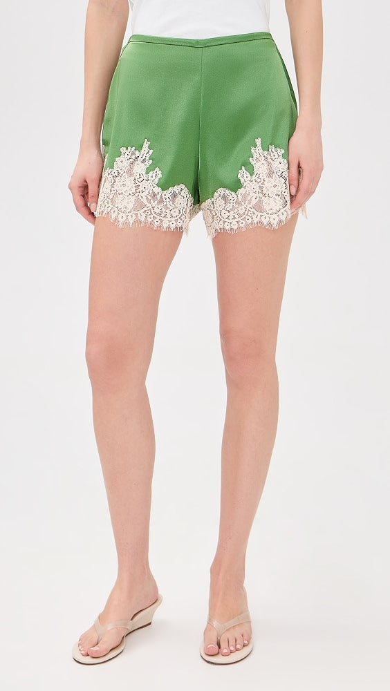 5 Colors! Ref Fern Lace Trim Satin Shorts