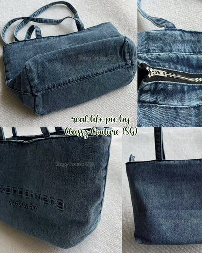 AW Denim Medium Cotton Shoulder Bag in Pike Hobo & Punch Tote