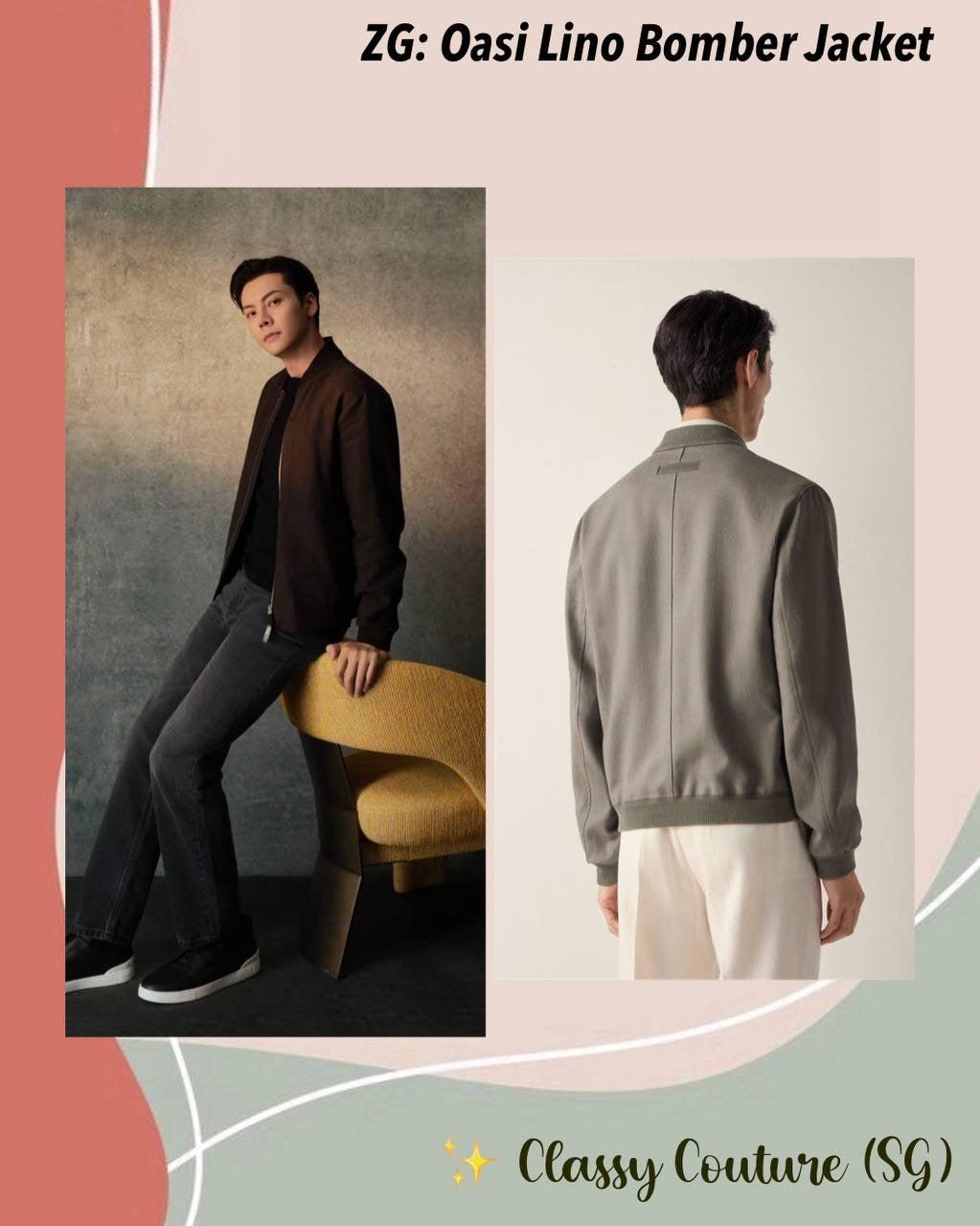 ZN Men’s Oasi Lino Linen Bomber Jacket (cotton-silk lined)