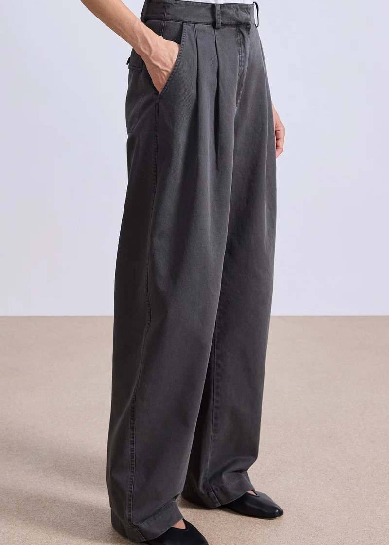 AA Mirabelle Trouser Cotton High Waist Pants in Deep Olive