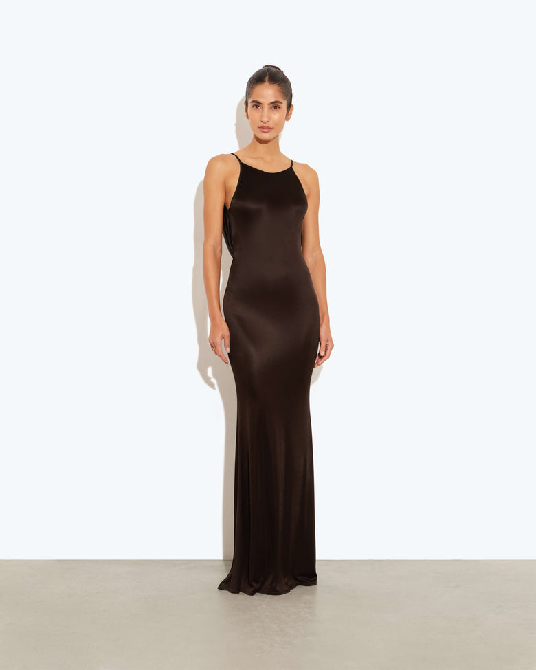 RB Deia Slip Jersey Cowl Backless Maxi Dress