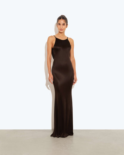 RB Deia Slip Jersey Cowl Backless Maxi Dress