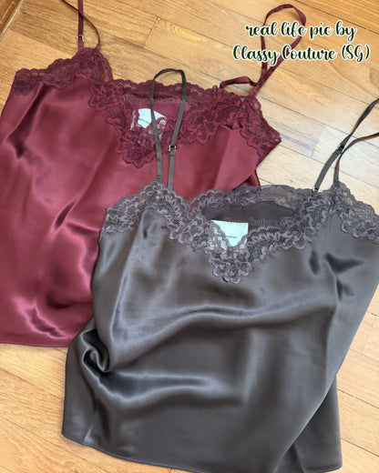Restock! Ref Teddy Lace-trim Silk Cami Top