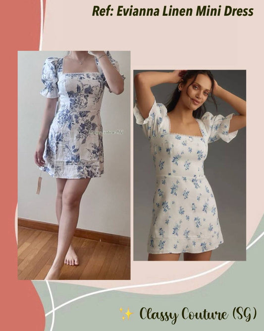 Ref Evianna Linen Mini Dress in Delicacy