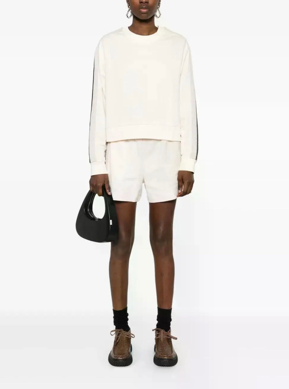 MC Crochet Accent Cotton Sweatshirt Pullover | Shorts | Set