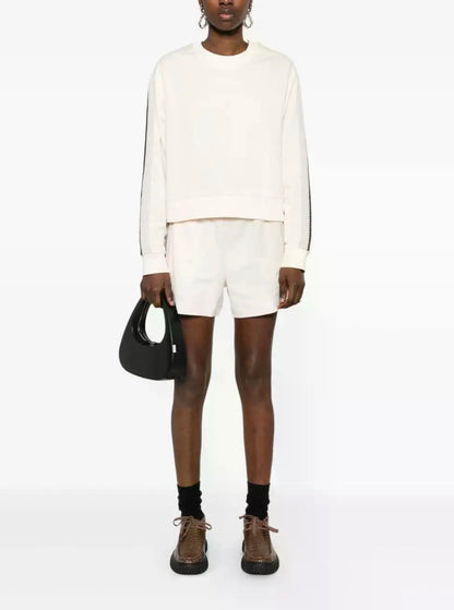 MC Crochet Accent Cotton Sweatshirt Pullover | Shorts | Set