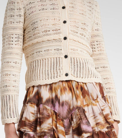 IM Ajaline Mixed Pointelle Cotton Cardigan