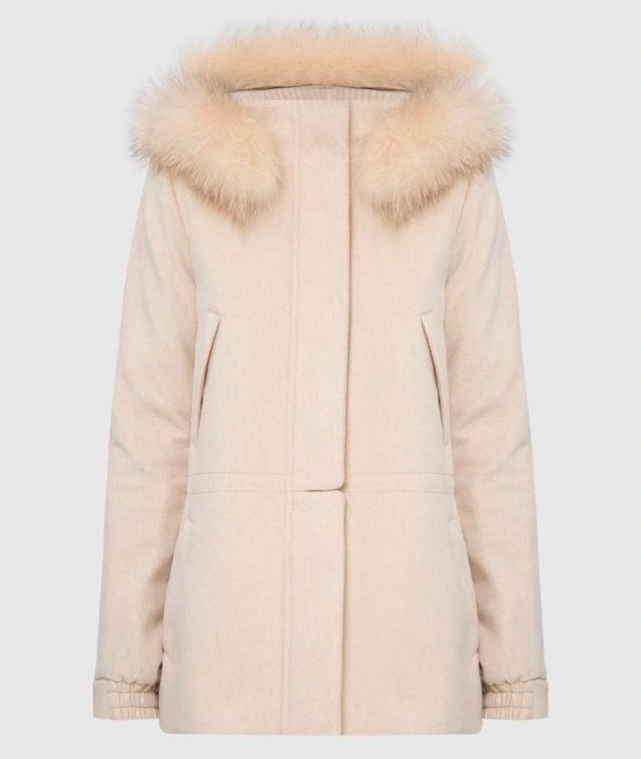 LP Icery Cashmere Short Jacket with Fox Fur Trim