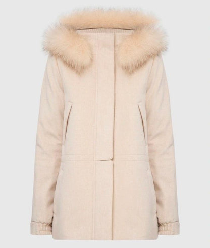 LP Icery Cashmere Short Jacket with Fox Fur Trim