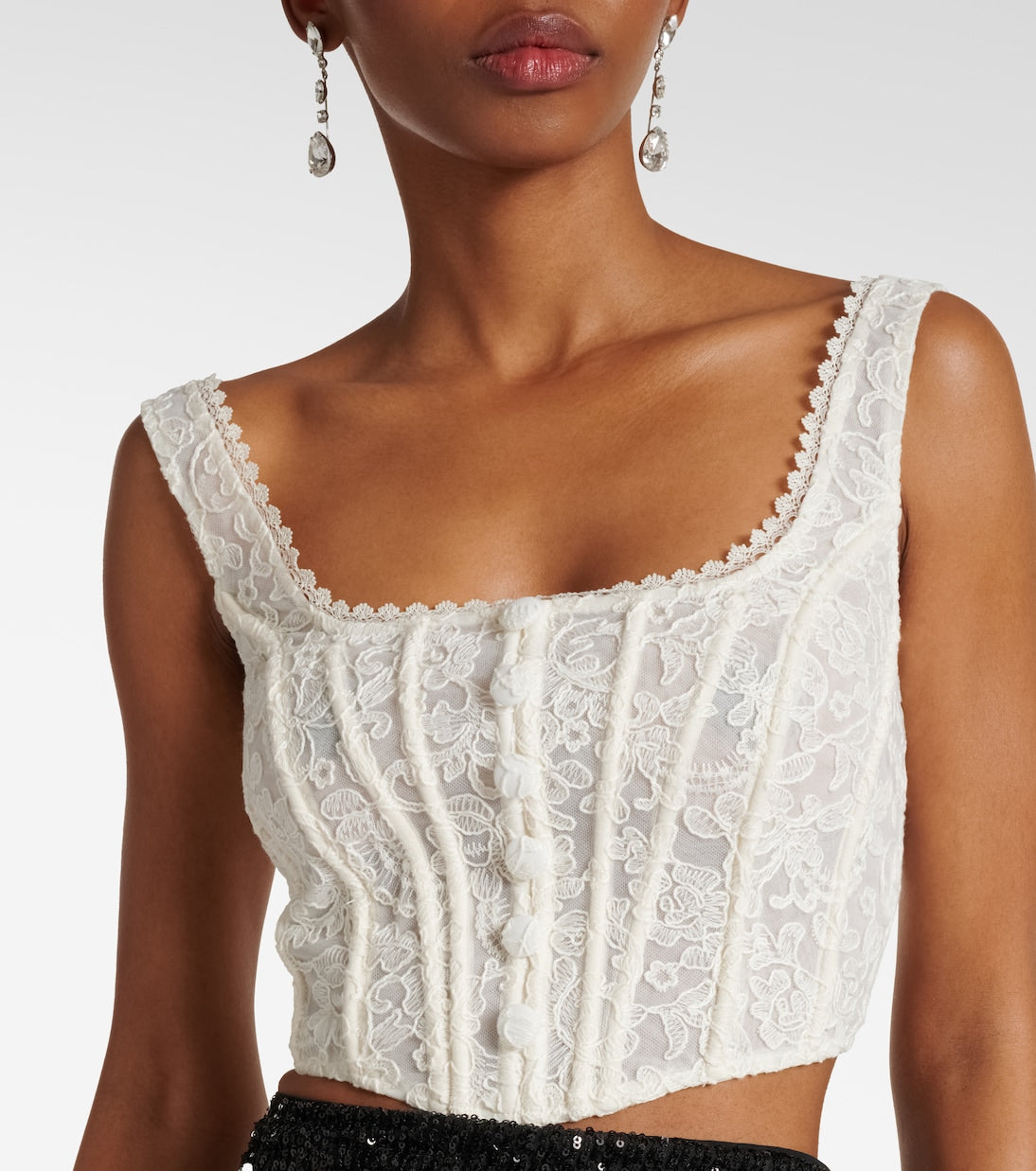 SP Cropped Lace Bustier Corset Top