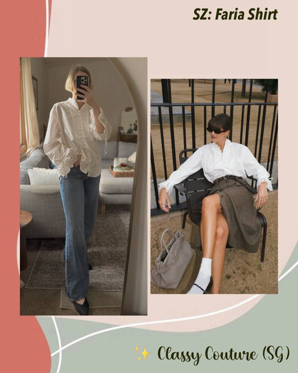 SZ Faria Cotton Shirt in Ecru white