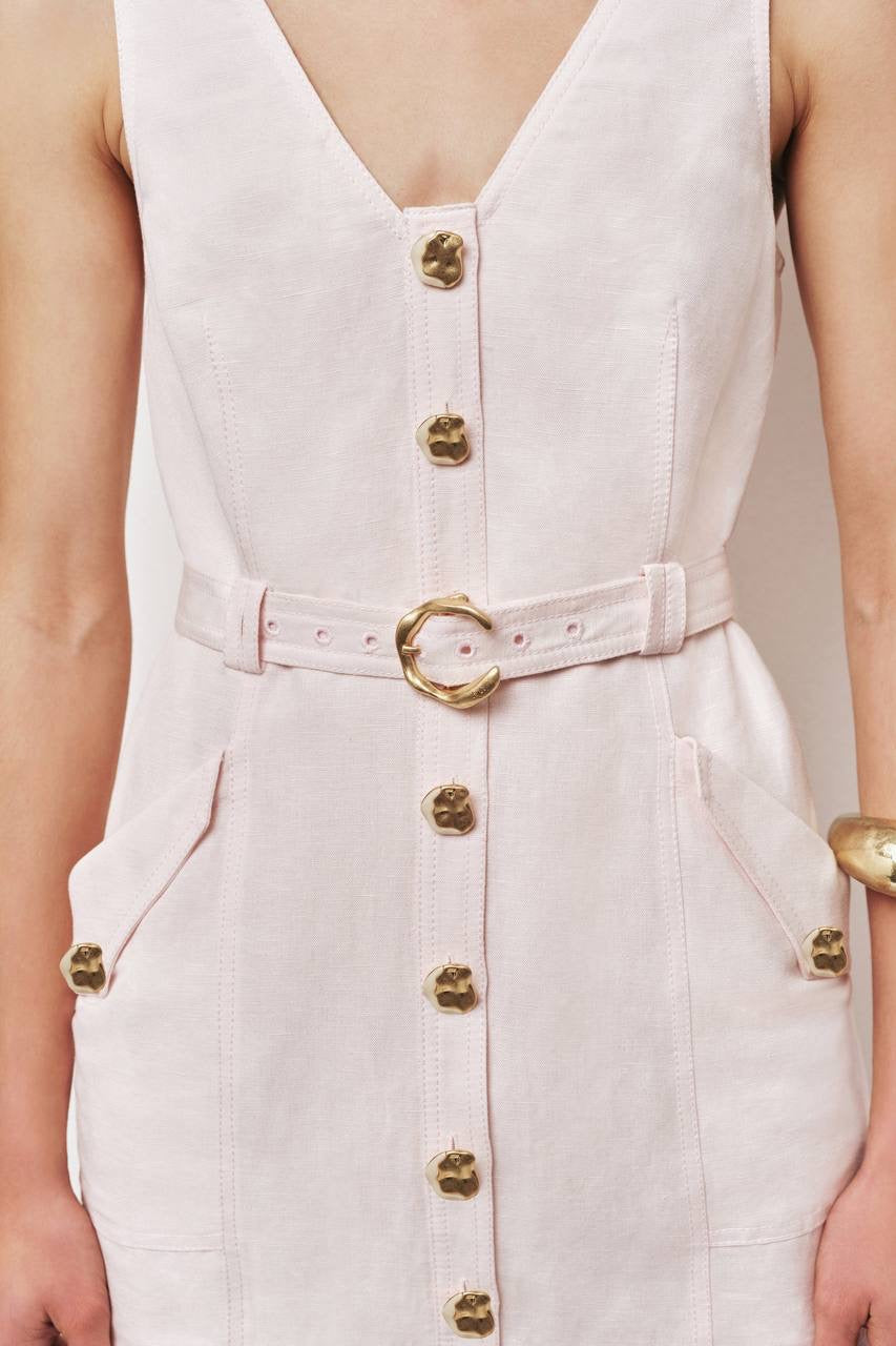 AJ Ambie Linen-blend Mini Dress