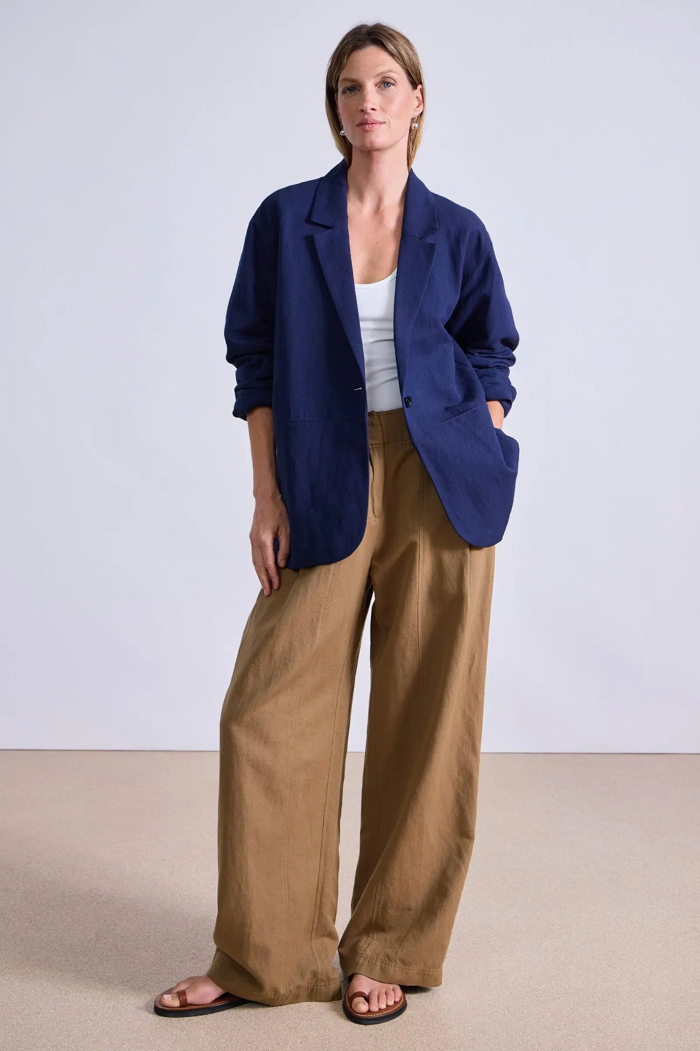 7 Colors! AA Oversized Cotton-Linen Blazer Jacket