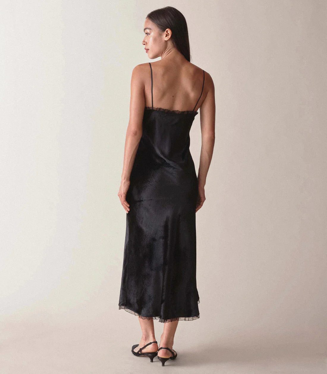 DN Calsi Velvet Silk Blend Slip Midi Dress