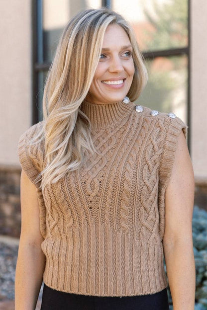 VB Holton Wool Cable Knit Vest