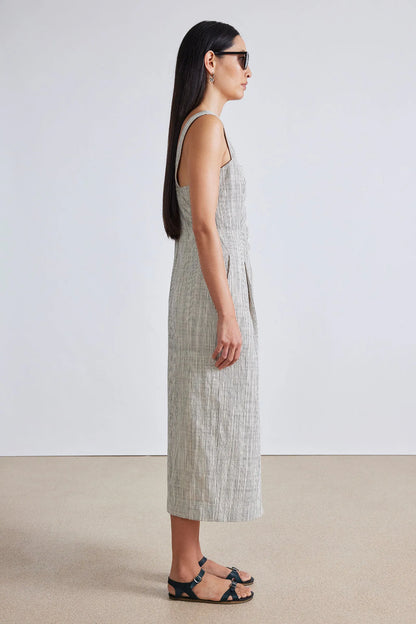 AA Berel Tank Cotton Midi Dress in Cream Pin Stripe