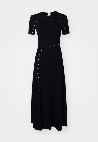 MJ Clover Embellished Short-Sleeve Midi Dress