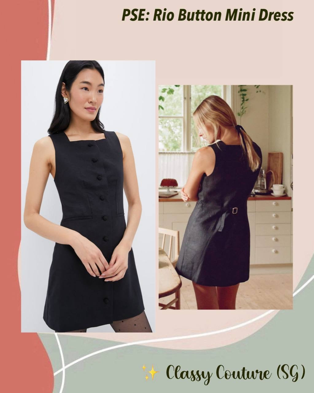 PSE Rio Button Linen Shift Mini Dress