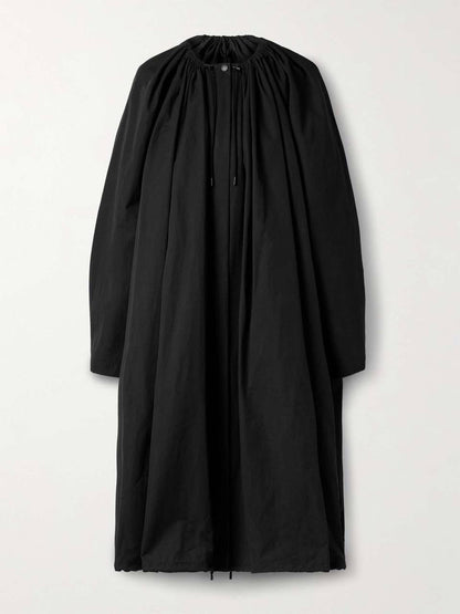 TOT Gathered Parachute Cotton Blend Trench Coat