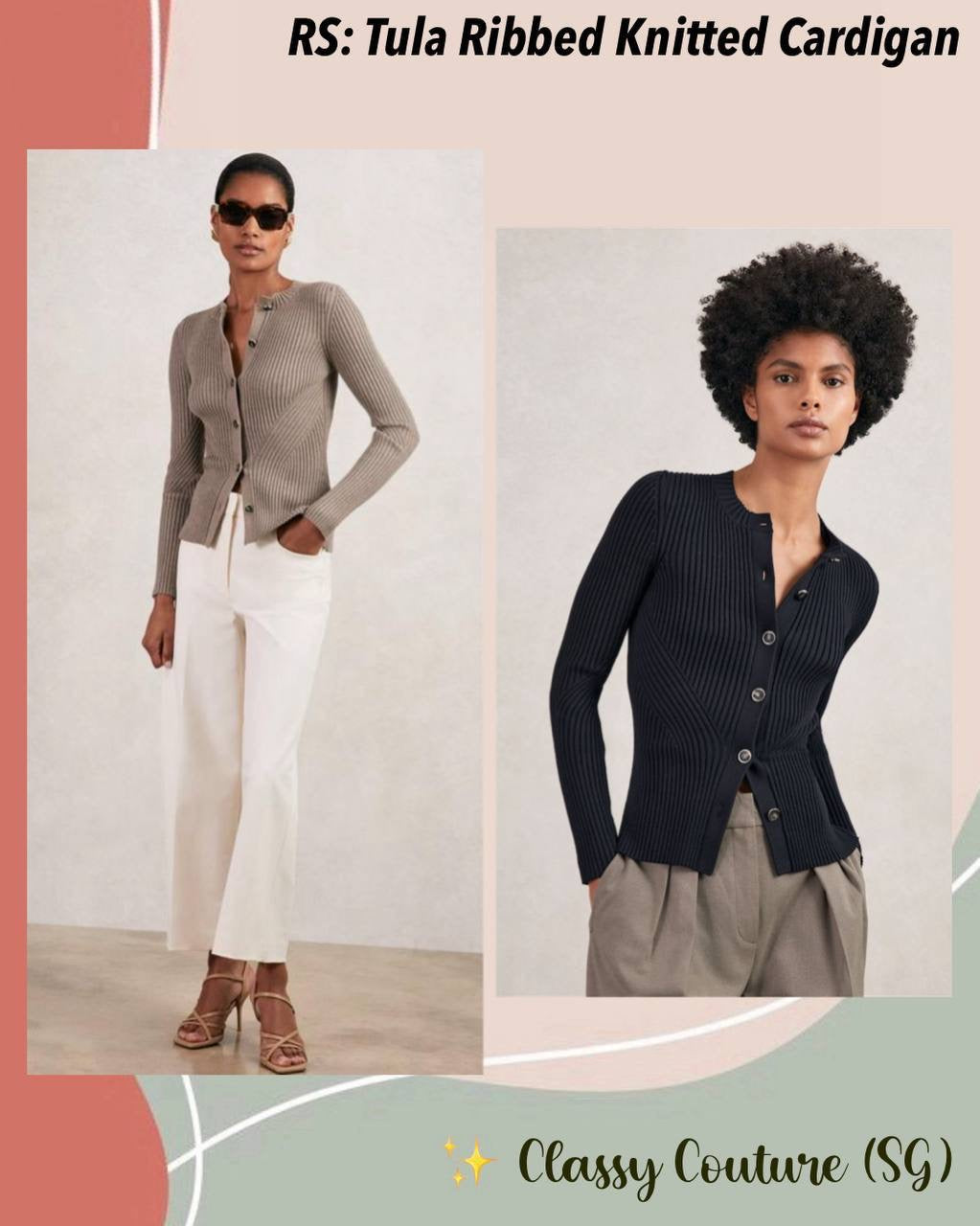 RS Tula Ribbed Knitted Cardigan