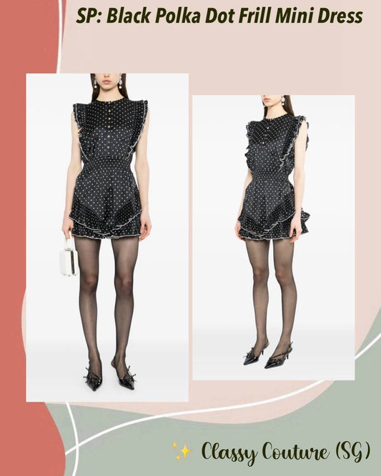 SP Black Polka Dot Frill Mini Dress