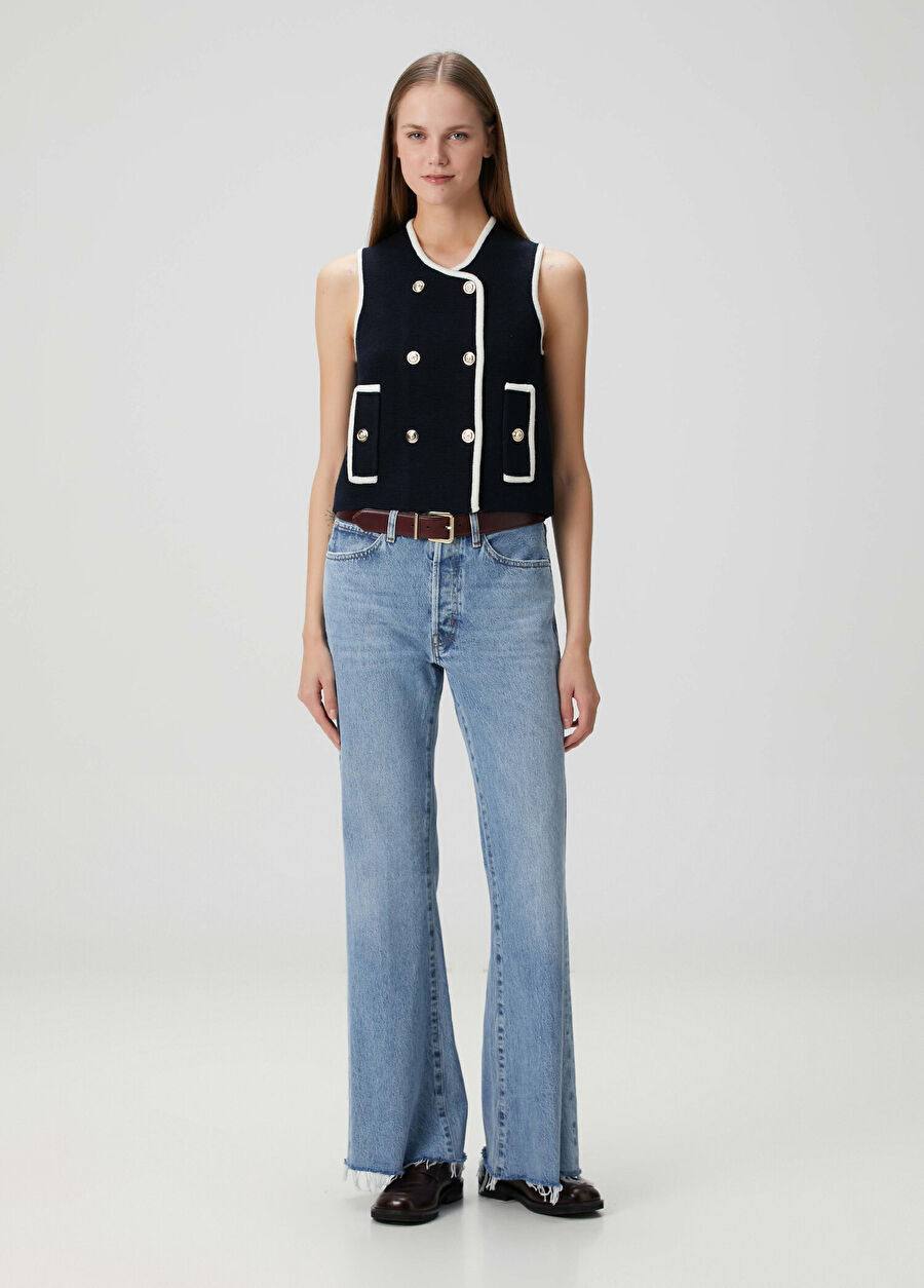 MJ Sleeveless Double-Breasted Wool-Blend Top