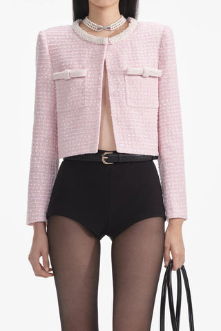 SP Pink Boucle Pearl Trim Jacket | Shift Mini Dress | Set