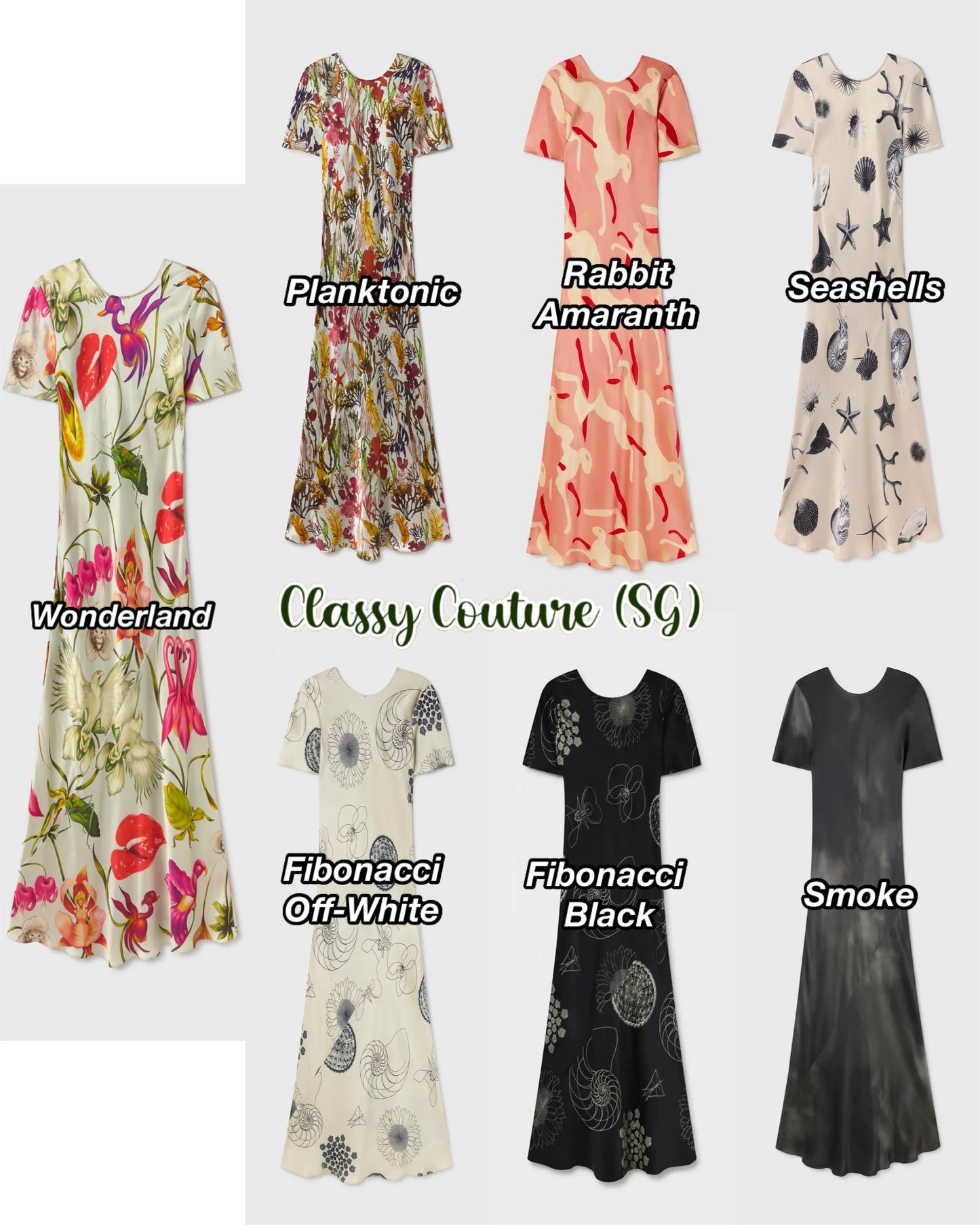 (PART 4/5) SL Short Sleeve Bias Silk Midi Maxi Dress