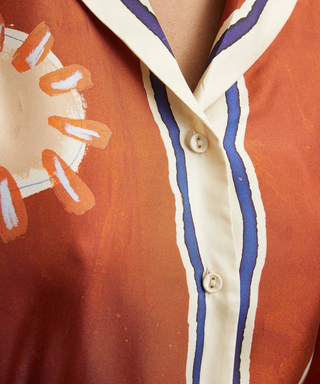 ALM Soleil D'Amour Silk Twill Long Sleeve Shirtdress Midi Dress