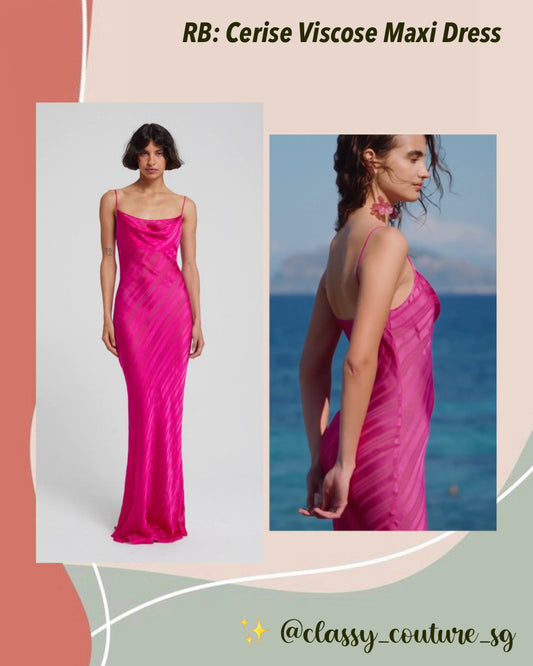 RB Cerise Viscose Maxi Dress