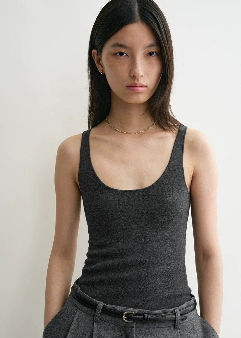 Tot Compact Knit Tank Top Viscose-Blend