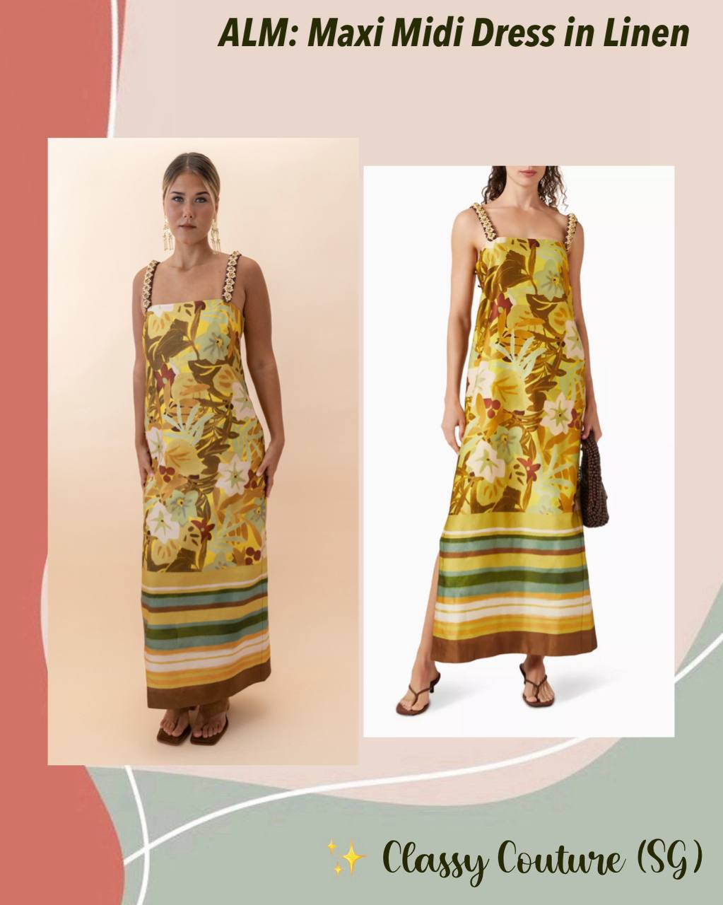 ALM Maxi Midi Dress in Linen