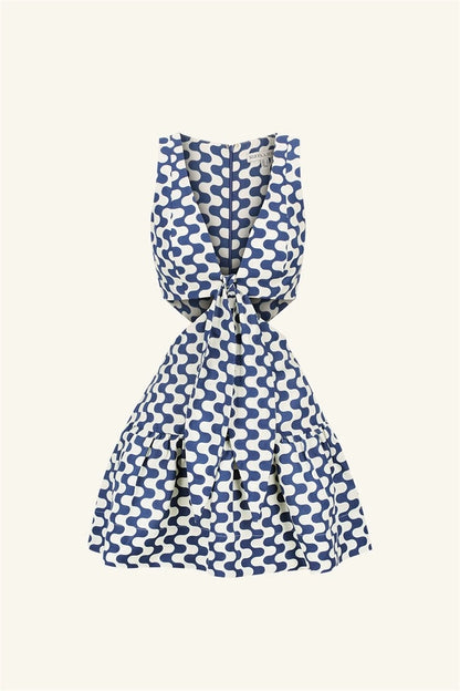 SJ Erica Cut Out Linen-Viscose Mini Dress