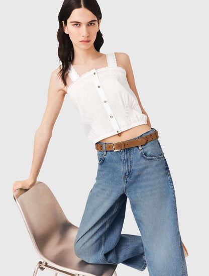 MJ Crop Top With Lace Trim