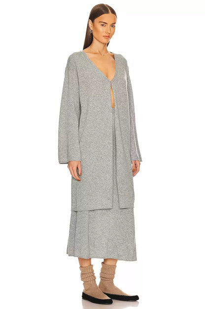 HS Einer Stretch-Cashmere Cardigan | Midi Skirt | Set